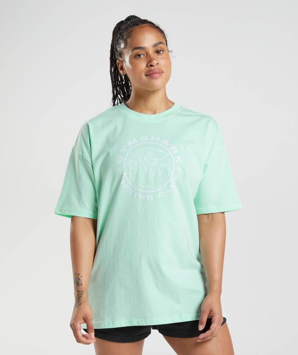 Damske Tricka Gymshark Legacy Oversized Modre | DO9258603